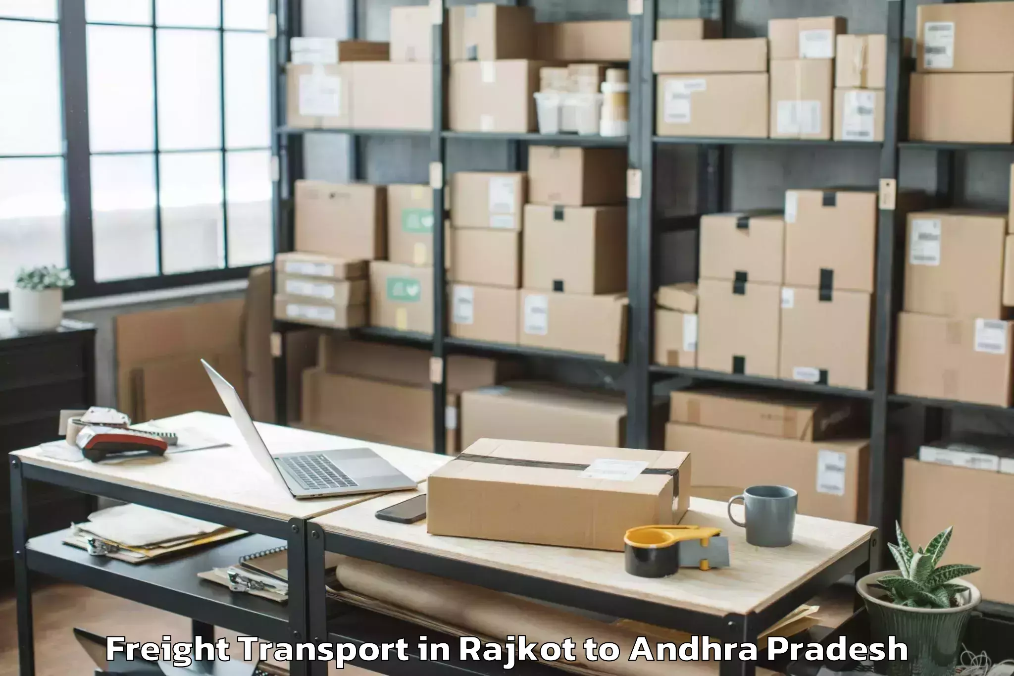 Book Rajkot to Kamepalle Freight Transport Online